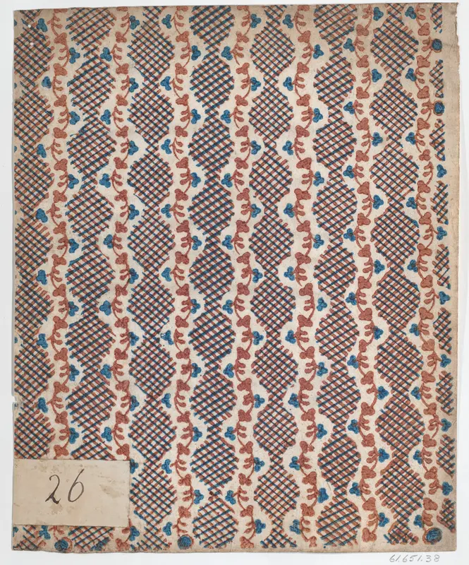 Sheet with overall vine and criss-cross pattern Wall Art by Anonymous - High-Resolution Digital Print