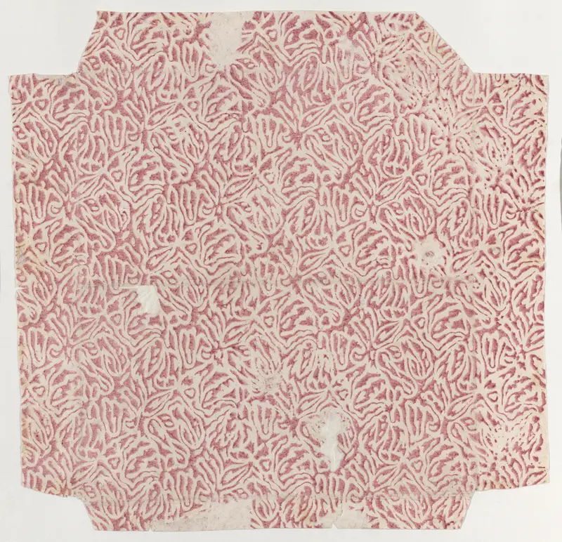Sheet with red abstract pattern Wall Art by Anonymous - High-Resolution Digital Print