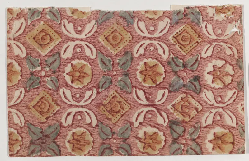 Sheet with star and leaf pattern Wall Art by Anonymous - High-Resolution Digital Print