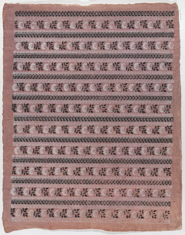 Sheet with ten borders with floral patterns on pale pink background Wall Art by Anonymous - High-Resolution Digital Print