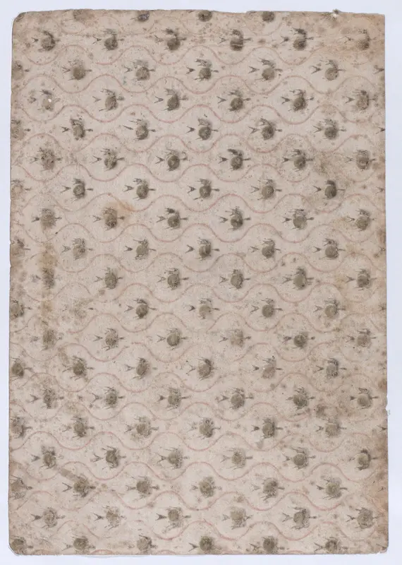 Sheet with wavy lines and abstract pattern Wall Art by Anonymous - High-Resolution Digital Print