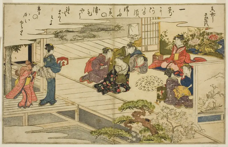 Shell-Matching Game, from the illustrated book "Gifts from the Ebb Tide (Shiohi no tsuto)"