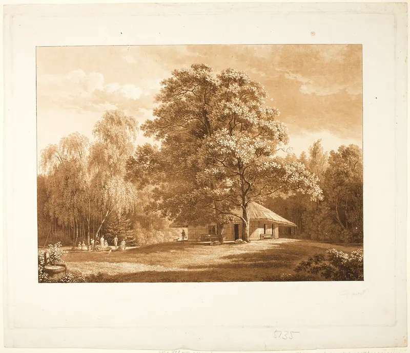 Shelter in the Park (recto); The Pyramid (verso) Wall Art by Carl August Senff - High-Resolution Digital Print