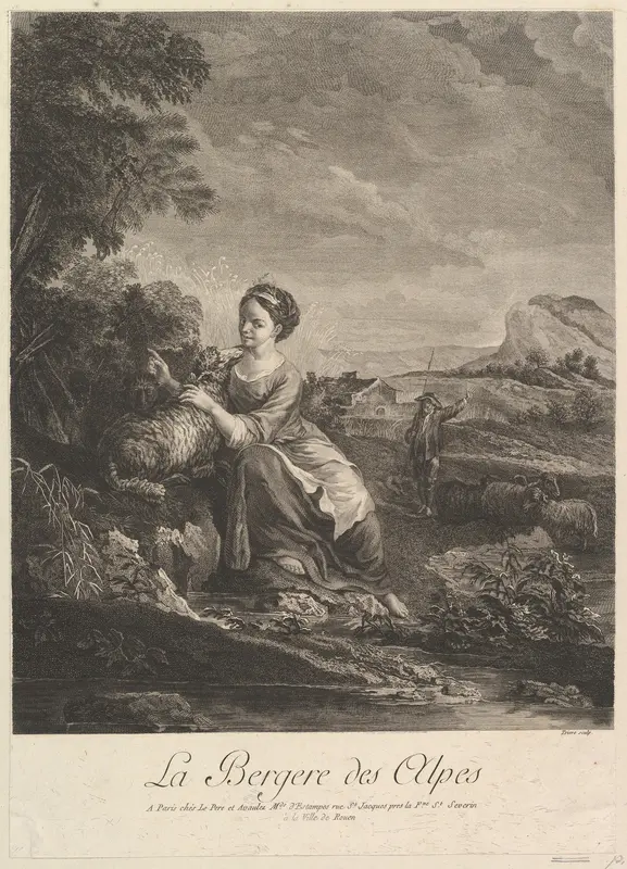 Shepherd Girl of the Alps Wall Art by Philippe Trière - High-Resolution Digital Print