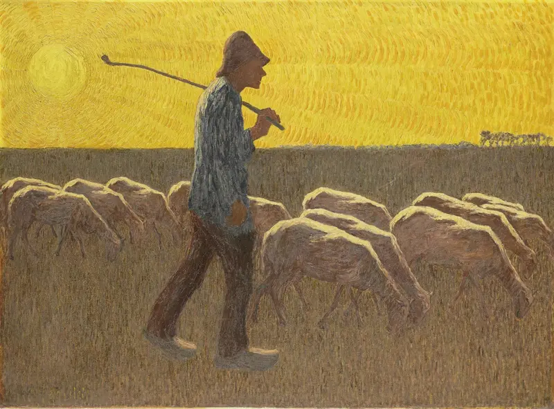 Shepherd with Sheep Wall Art by Unknown - High-Resolution Digital Print