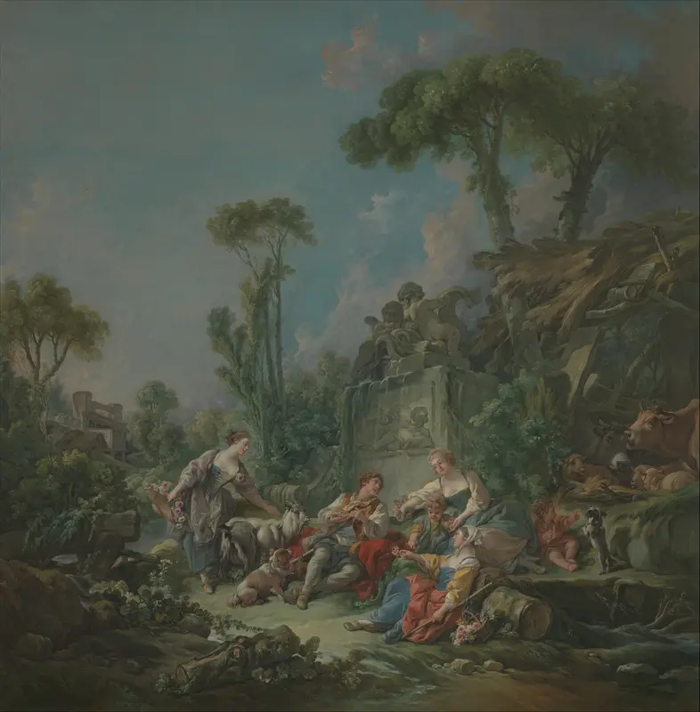 Shepherd's Idyll Wall Art by François Boucher - High-Resolution Digital Print