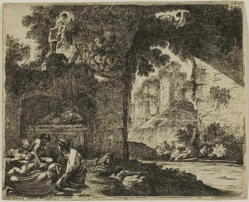 Shepherds in Ruins Wall Art by Jean Le Pautre - High-Resolution Digital Print