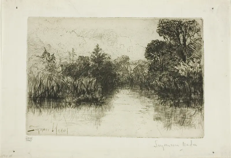 Shere Mill Pond, No. I (small plate) Wall Art by Francis Seymour Haden - High-Resolution Digital Print