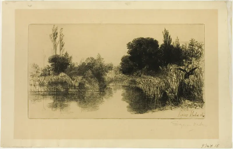 Shere Mill Pond, No. II (large plate) Wall Art by Francis Seymour Haden - High-Resolution Digital Print