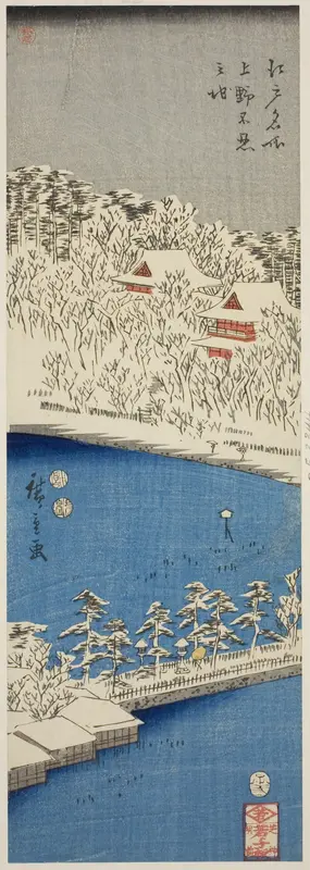 Shinobazu Pond at Ueno (Ueno Shinobazu no ike), from the series "Famous Places in Edo (Edo meisho)"