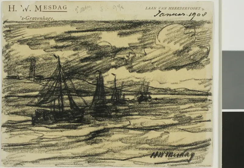 Ships at Sea Wall Art by Hendrik Willem Mesdag - High-Resolution Digital Print