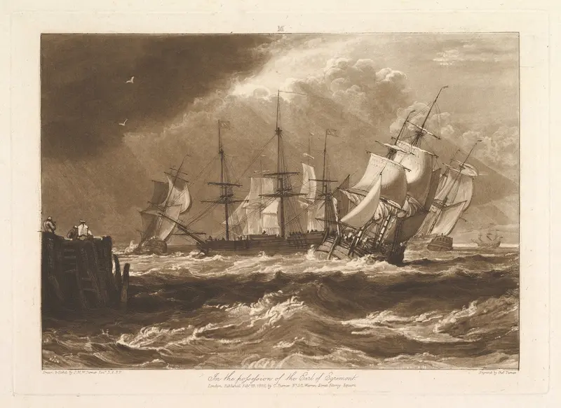 Ships in a Breeze, part II, plate 10 from "Liber Studiorum" Wall Art by Joseph Mallord William Turner - High-Resolution Digital Print