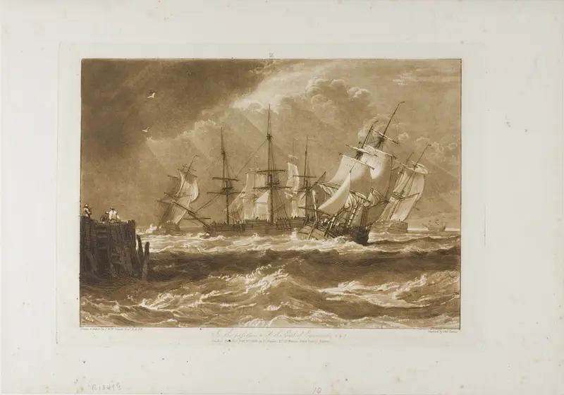 Ships in a Breeze, plate 10 from Liber Studiorum Wall Art by Joseph Mallord William Turner - High-Resolution Digital Print