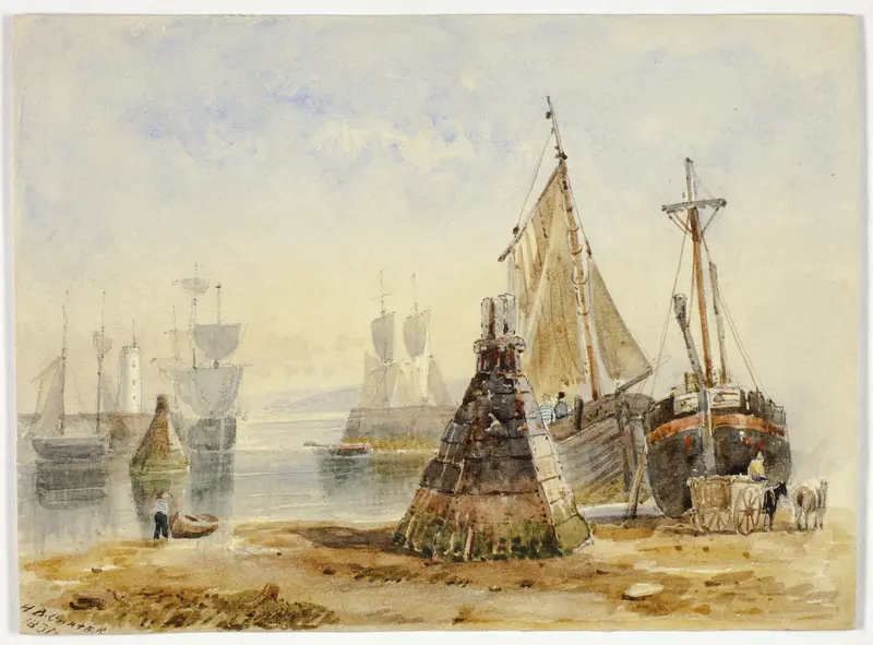 Ships in Harbor Wall Art by Henry Barlow Carter - High-Resolution Digital Print