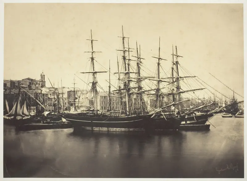 Ships in the Harbor at Sète Wall Art by Gustave Le Gray - High-Resolution Digital Print