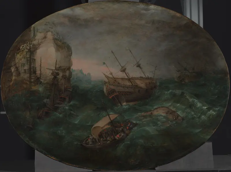Shipwreck off a Rocky Coast Wall Art by Unknown - High-Resolution Digital Print