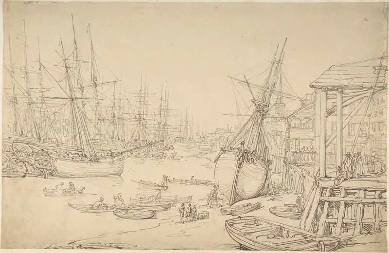 Shipyard, Greenwich Wall Art by Thomas Rowlandson - High-Resolution Digital Print