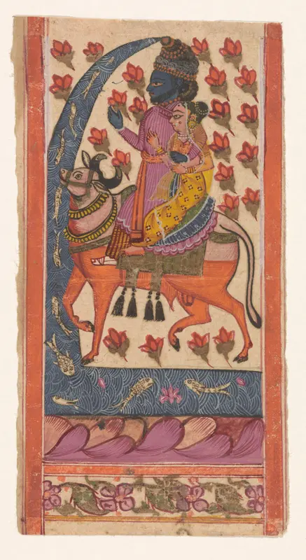 Shiva met Parvati op Nandi Wall Art by anonymous - High-Resolution Digital Print