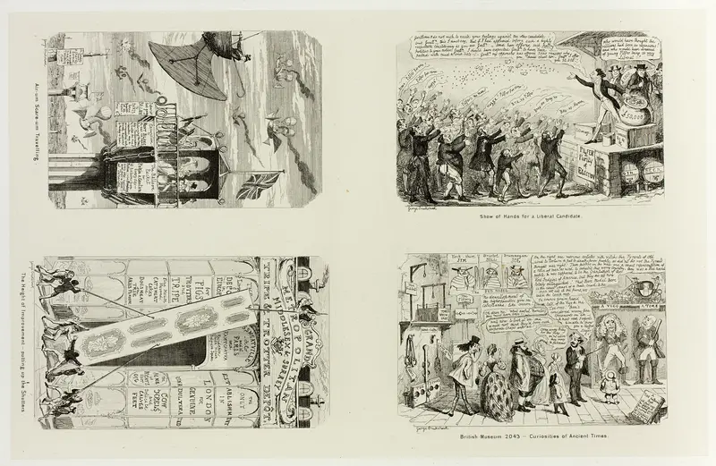 Show of Hands For a Liberal Candidate from George Cruikshank's Steel Etchings to The Comic Almanacks: 1835-1853 (top left) Wall Art by George Cruikshank - High-Resolution Digital Print