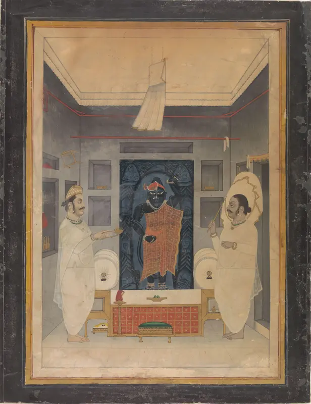 Shri Nath-Ji, met een fries van dieren Wall Art by anonymous - High-Resolution Digital Print