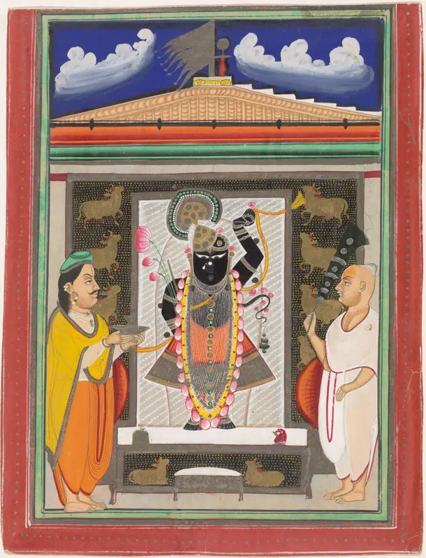 Shri Nath-Ji, met koeien Wall Art by anonymous - High-Resolution Digital Print
