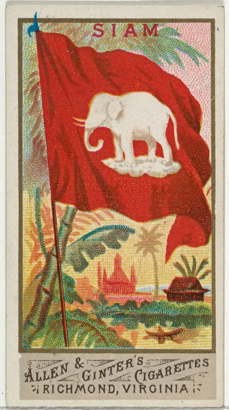 Siam, from Flags of All Nations, Series 1 (N9) for Allen & Ginter Cigarettes Brands Wall Art by Allen & Ginter - High-Resolution Digital Print
