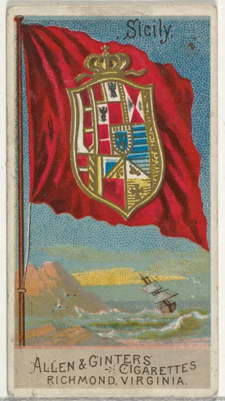 Sicily, from Flags of All Nations, Series 2 (N10) for Allen & Ginter Cigarettes Brands Wall Art by Allen & Ginter - High-Resolution Digital Print
