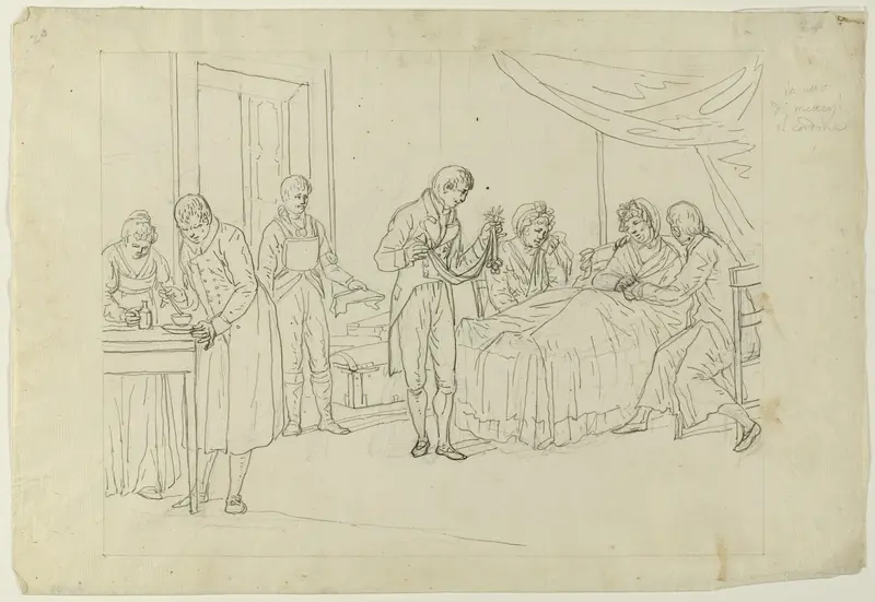 Sickbed Scene Wall Art by Saverio della Gatta - High-Resolution Digital Print