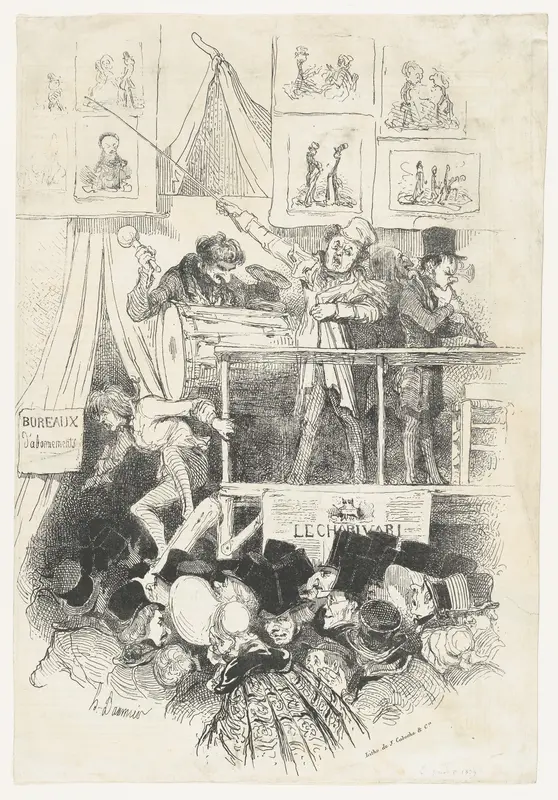 Sideshow of "Le charivari" (Parade du charivari) Wall Art by Honoré Daumier - High-Resolution Digital Print