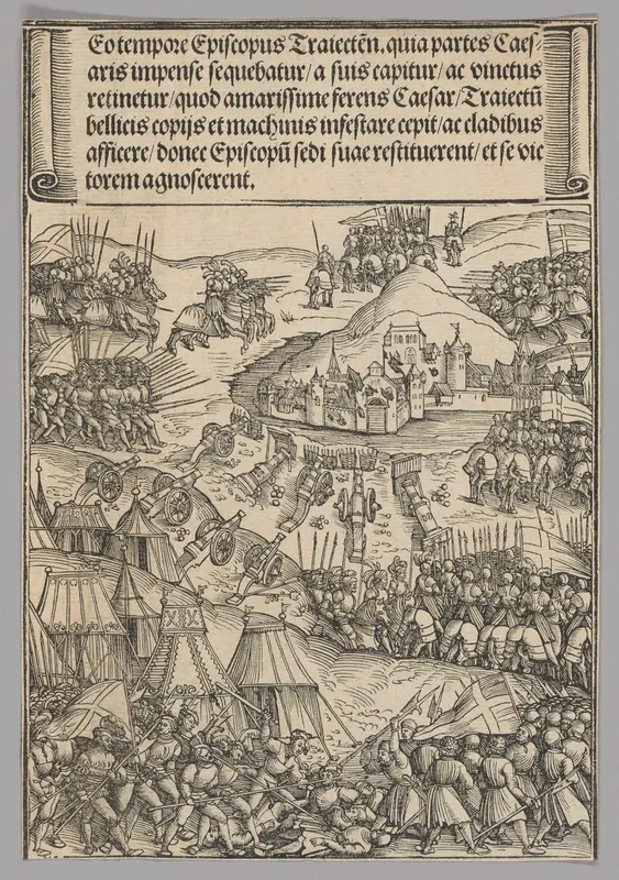Siege of Utrecht, plate 6 from Historical Scenes from the Life of Emperor Maximilian I from the Triumphal Arch Wall Art by Wolf Traut - High-Resolution Digital Print