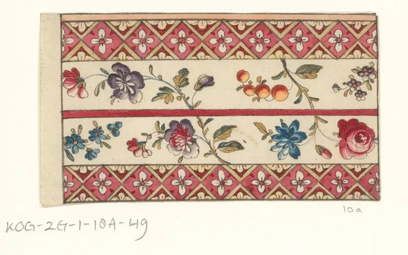 Sierpapier met bloemen en bessen Wall Art by anonymous - High-Resolution Digital Print