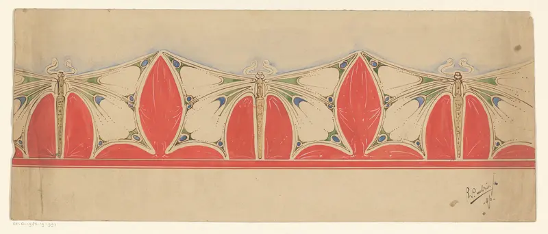 Sierrand met patroon van vlinders Wall Art by Reinier Willem Petrus de Vries (1874-1953) - High-Resolution Digital Print
