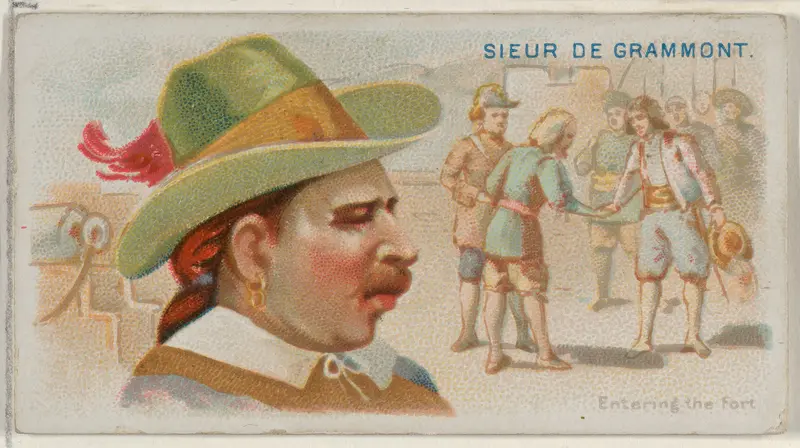 Sieur de Grammont, Entering the Fort, from the Pirates of the Spanish Main series (N19) for Allen & Ginter Cigarettes Wall Art by Allen & Ginter - High-Resolution Digital Print