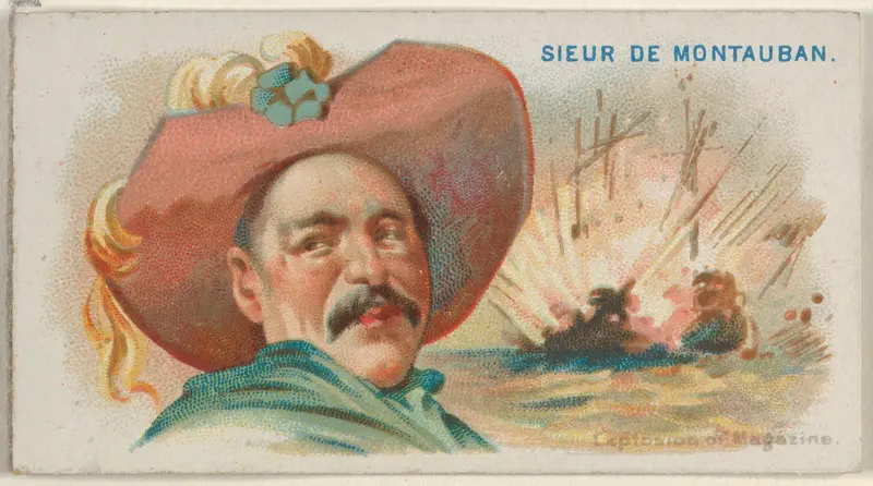 Sieur de Montauban, Explosion of Magazine, from the Pirates of the Spanish Main series (N19) for Allen & Ginter Cigarettes Wall Art by Allen & Ginter - High-Resolution Digital Print