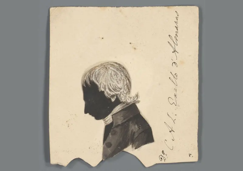 Silhouet van een jongeman, Ds. C.A.L. Exalto d'Almaras Wall Art by anonymous - High-Resolution Digital Print