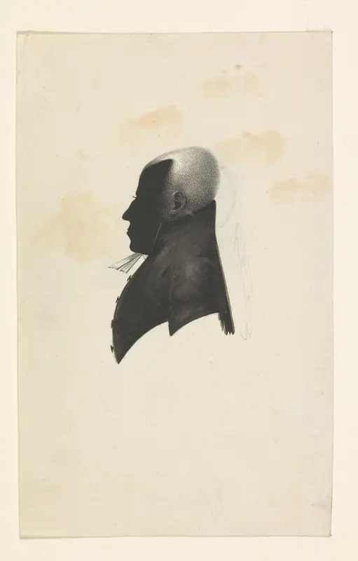 Silhouet van een man, naar links kijkend Wall Art by anonymous - High-Resolution Digital Print