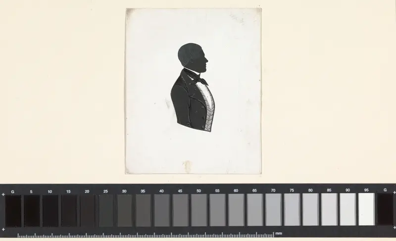 Silhouet van een man, naar rechts kijkend Wall Art by anonymous - High-Resolution Digital Print