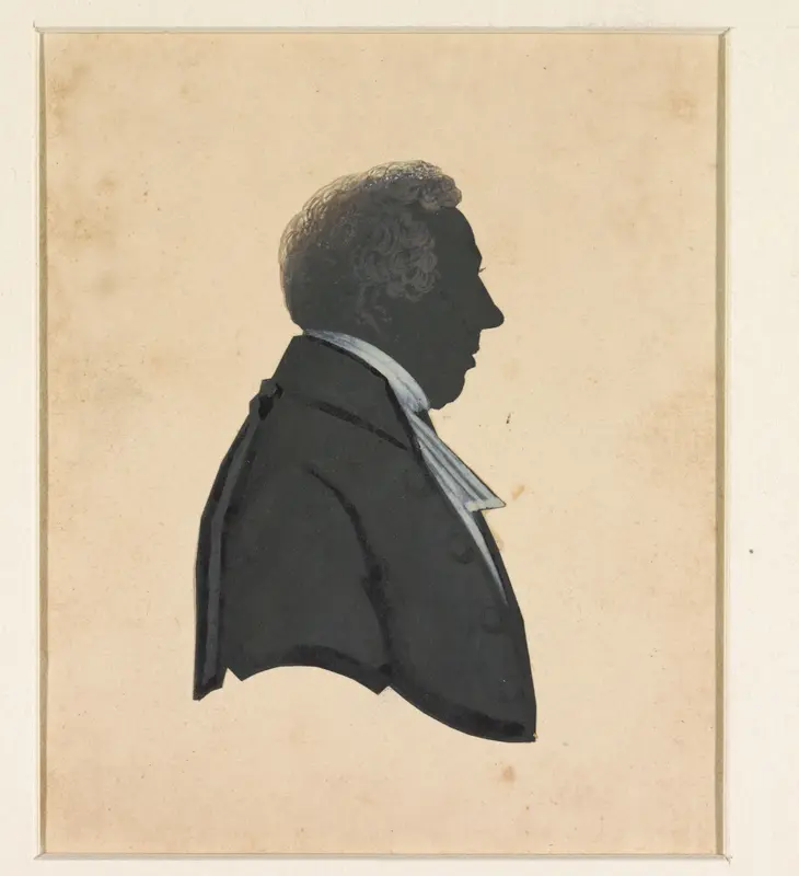 Silhouet van een predikant, naar rechts Wall Art by anonymous - High-Resolution Digital Print