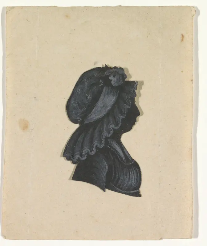 Silhouet van een vrouw, naar rechts kijkend Wall Art by anonymous - High-Resolution Digital Print