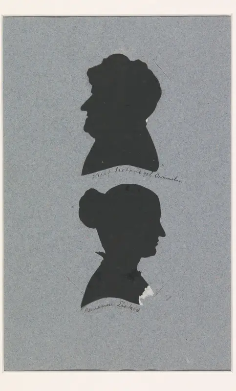 Silhouet van Johanna Suzanna Liotard-Crommelin en Marianne Liotard Wall Art by anonymous - High-Resolution Digital Print