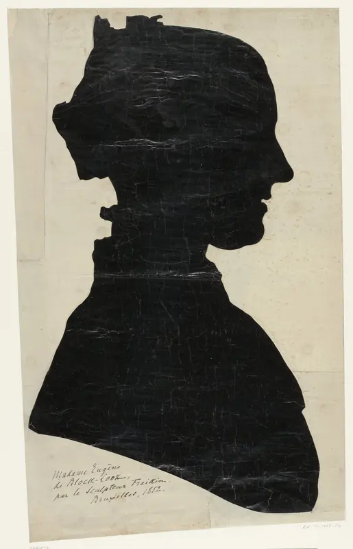 Silhouet van Madame Eugène de Block-Looz Wall Art by Charles Auguste Fraikin - High-Resolution Digital Print