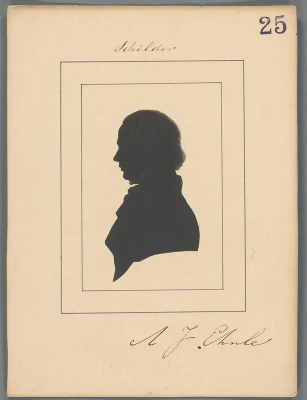 Silhouetportret van Adrianus Johannes Ehnle Wall Art by Elisabeth Alida Haanen - High-Resolution Digital Print