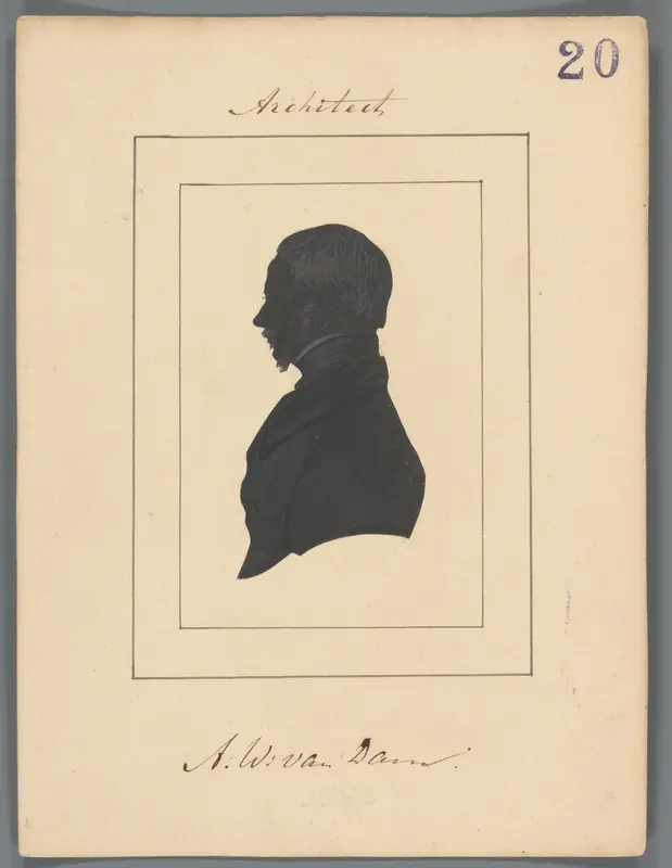 Silhouetportret van Anthony Willem van Dam Wall Art by Elisabeth Alida Haanen - High-Resolution Digital Print
