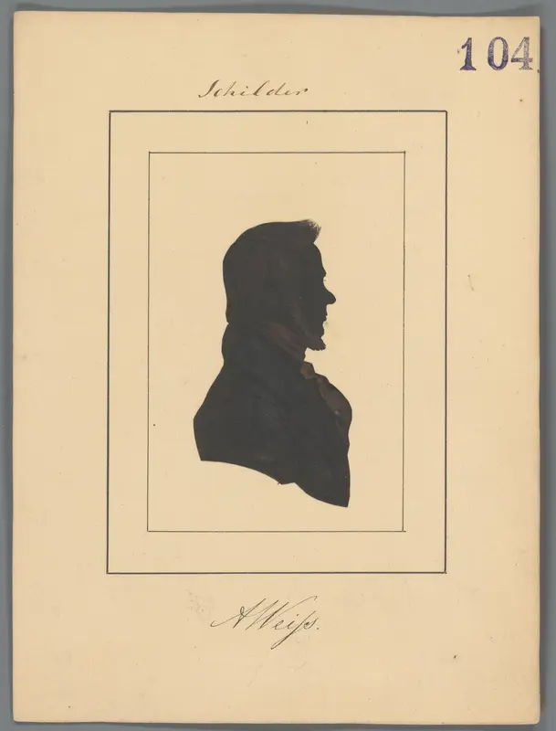 Silhouetportret van Anton Weiss Wall Art by Elisabeth Alida Haanen - High-Resolution Digital Print