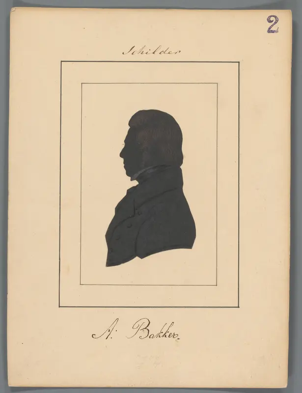 Silhouetportret van Arend Bakker Wall Art by Elisabeth Alida Haanen - High-Resolution Digital Print