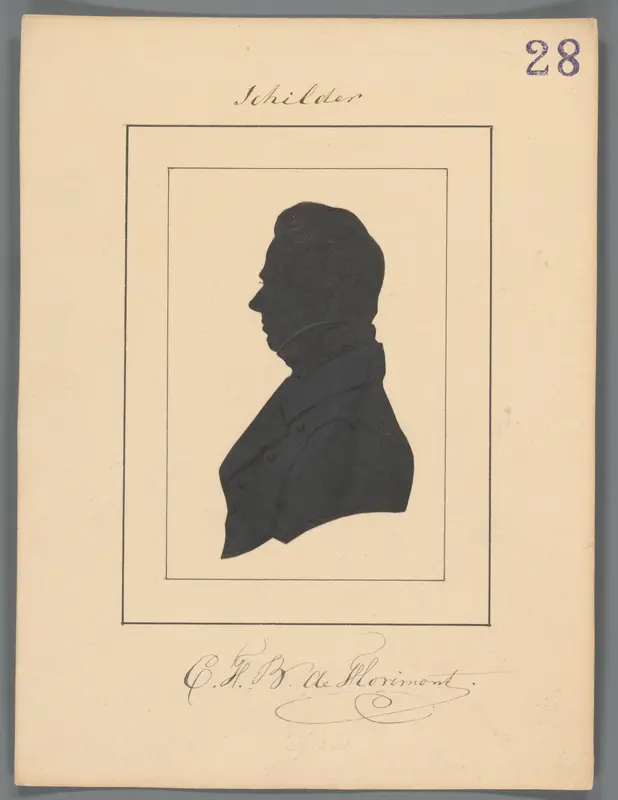 Silhouetportret van Charles Frederik Bartholomeus de Florimont Wall Art by Elisabeth Alida Haanen - High-Resolution Digital Print