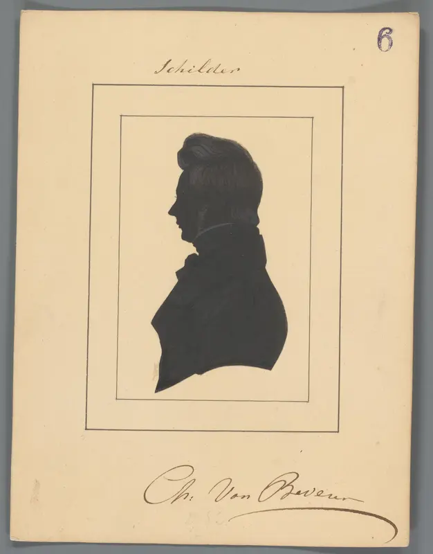 Silhouetportret van Charles van Beveren Wall Art by Elisabeth Alida Haanen - High-Resolution Digital Print
