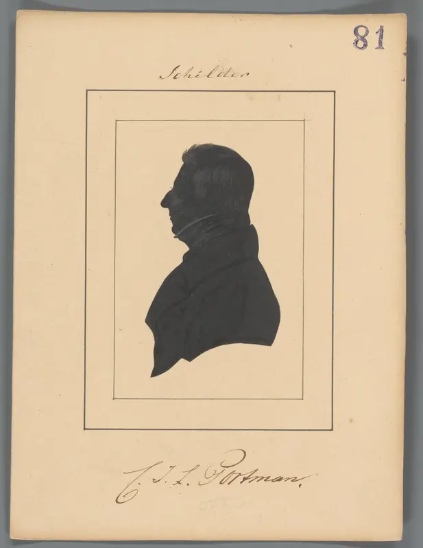 Silhouetportret van Christiaan Julius Lodewijk Portman Wall Art by Elisabeth Alida Haanen - High-Resolution Digital Print
