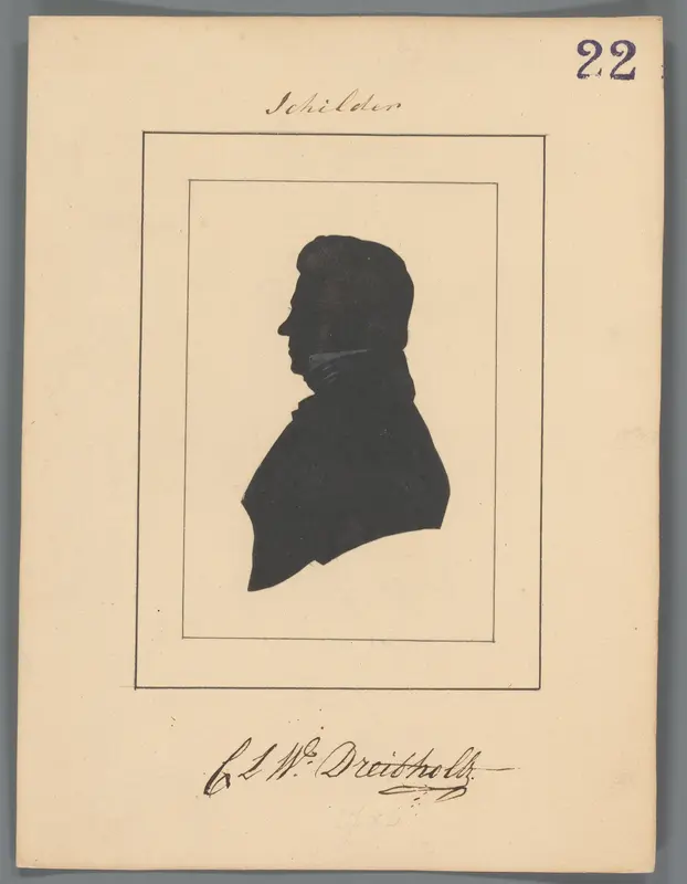 Silhouetportret van Christiaan Lodewijk Willem Dreibholtz Wall Art by Elisabeth Alida Haanen - High-Resolution Digital Print