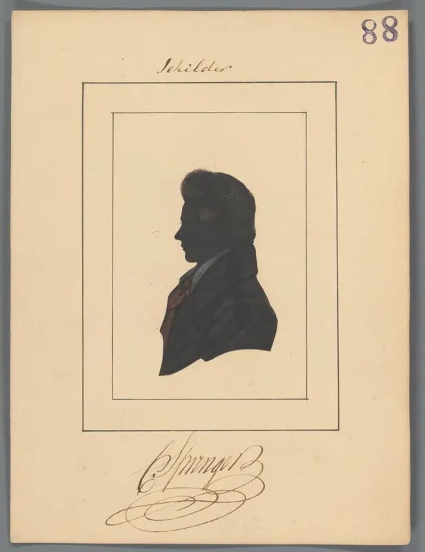 Silhouetportret van Cornelis Springer Wall Art by Elisabeth Alida Haanen - High-Resolution Digital Print